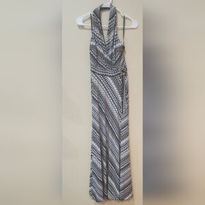 White house black market halter surplice maxi dress
